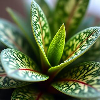 Dettaglio di una pianta rara con foglie particolari.